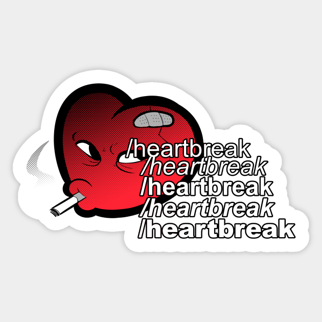 heartbreak Love Sticker TeePublic